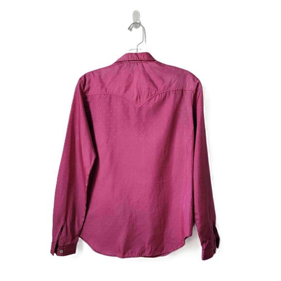Levis Vintage Pink Satin Button Down Western Shirt Long Sleeve Womens Size Small - Picture 8 of 8